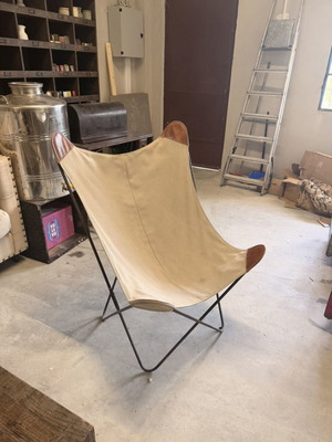 Butterfly chair used with removable cover and foldable frame