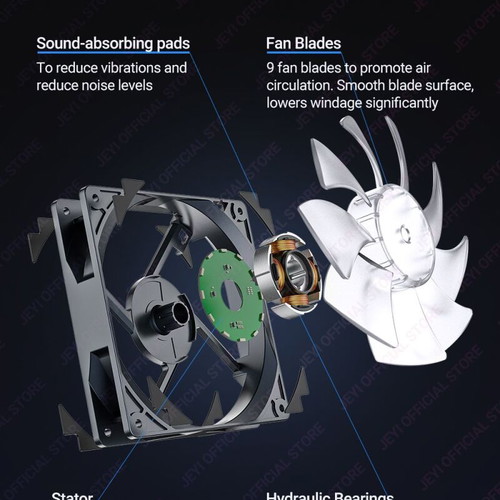 Jeyi 120mm ARGB Cooling Fan AURA Ultra Silent Heatsink new