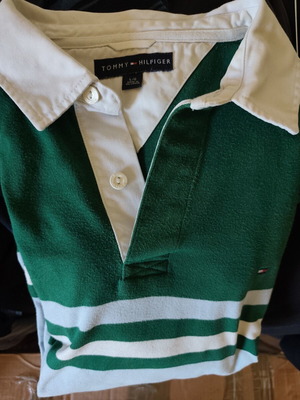 Tommy Hilfiger Polo shirt size XL like new, white and green