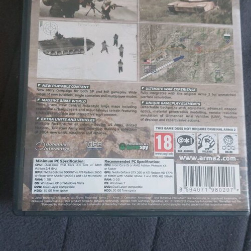 Arma 1 και Arma 2 PC game μεταχειρισμένο σε άριστη κατάσταση