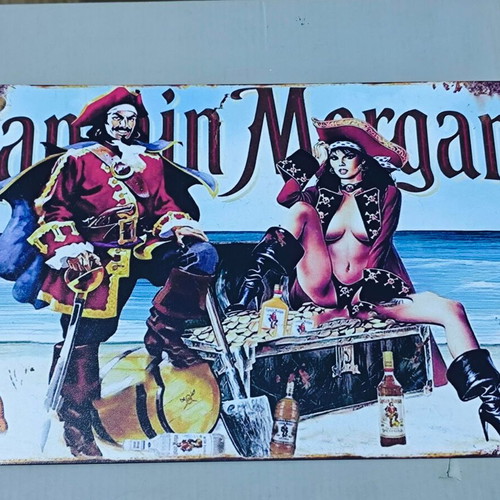 Captain Morgan metal vintage sign for bar and man cave like new