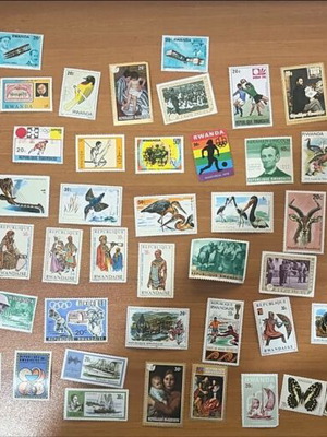Vintage African Stamp Set 100 pieces with Authentic International Philatelic Circle Envelope