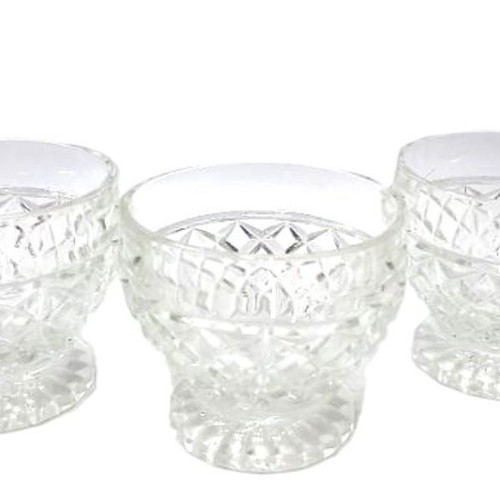 Pressed Glass Vintage Set of 3 Footed Cups like new