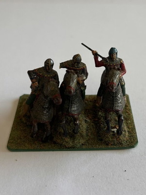 Set of 3 Used Hand-Painted Metal Miniature Warriors