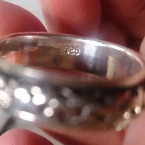 Men's 925 silver ring double band with weave No 68 (US 12)