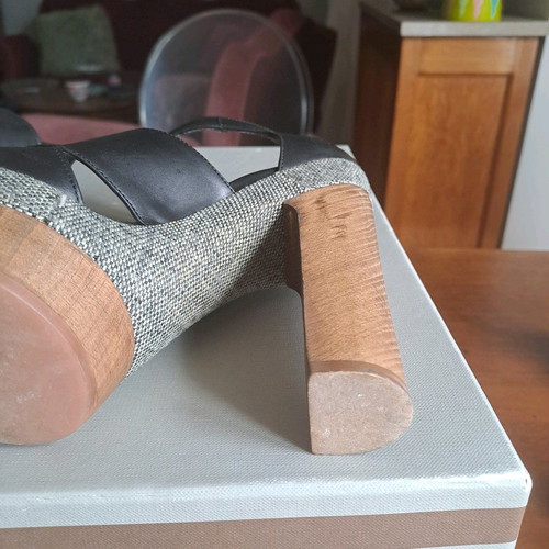 Marni high-heeled leather shoes used with wooden heels