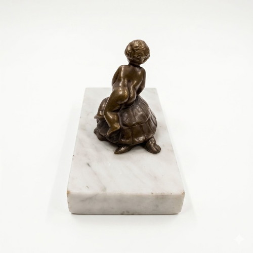 Bronze Presse-Papier Festina Lente with Putto on Turtle, Excellent Condition