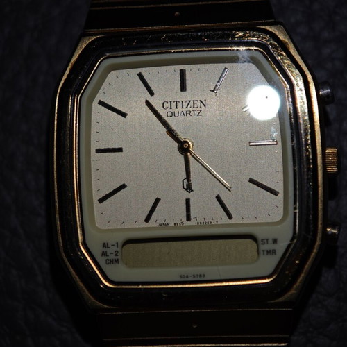 Citizen Vintage 1985 Ana-Digi watch used, gold-plated