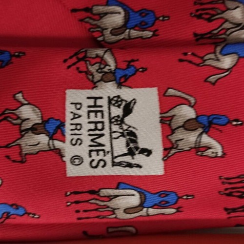 Hermes silk tie red like new, vintage