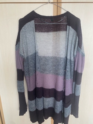 Benetton wool cardigan like new, multicolor with thumbhole sleeves
