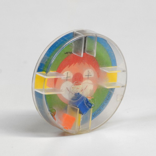 Vintage German Skill Game 1970s used, plastic clown with cubes