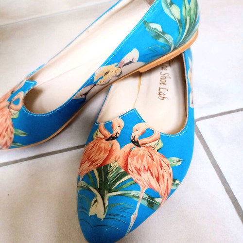 The Shoes Lab leather ballet flats size 38 like new, blue multicolor