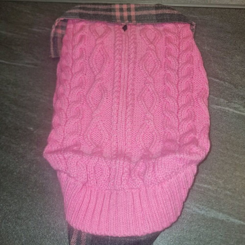 Lili pink dog sweater coat size S new