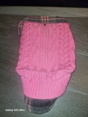Lili pink dog sweater coat size S new