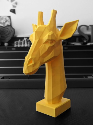 Geometric Giraffe Bust Made-to-Order with Low Poly Design
