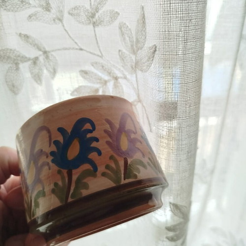 Vintage handmade ceramic cup “Dionysia” like new