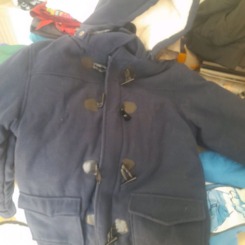 Montgomery style teenage coat blue dark, almost unworn, Energiers