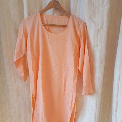 Peach tunic, vintage lightweight fabric, size M