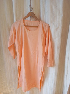 Peach tunic, vintage lightweight fabric, size M
