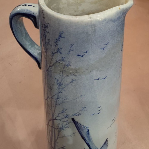 Porcelain pitcher Delft de Wasmuel used, hand-painted, Belgian