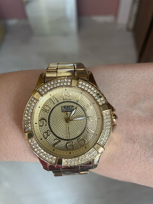 Loisir women's gold watch with strass like new, minor bracelet wear