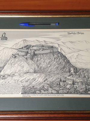 Castle of Karytaina engraving used by G. Tsonakidis