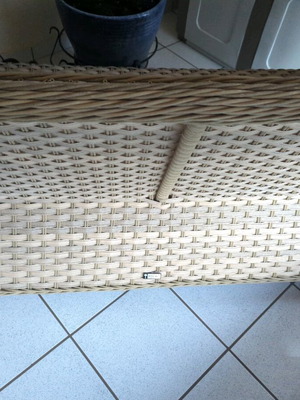 Garden loveseat used without cushions