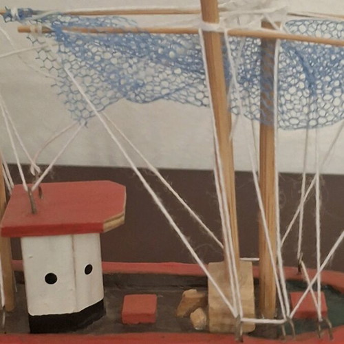 Handmade wooden decorative boat like new
