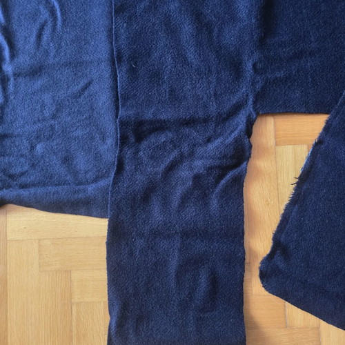 Wool fabric used, dark blue piece 2.40m