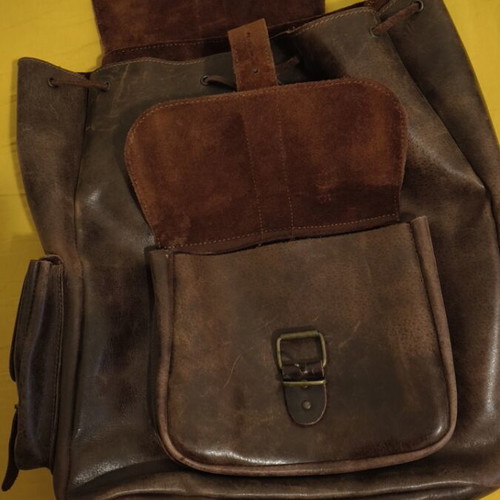 Kouros Leather Backpack like new, large brown 45x40x22 cm