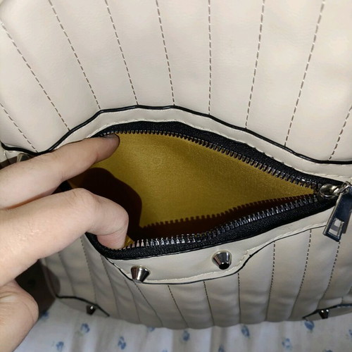 Backpack beige/white new Famous Shoes