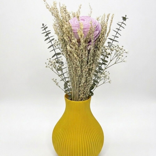 Modern geometric decorative vase yellow, eco-friendly