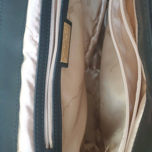 Leather shoulder bag Italian white-black new
