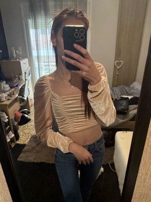 H&M Velvet Off Shoulders Top Pink New
