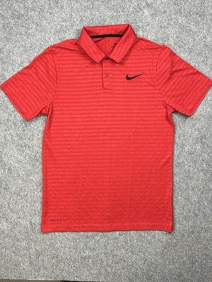 Nike Golf Polo Shirt Mens Small Red Dri Fit Performance Stretch Casual Tennis Athletic Short Sleeve