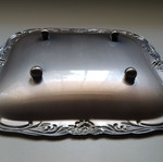 Silver-plated square fondue dish used 20x20cm with handmade finish