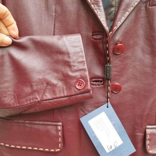 Italian leather jacket used, genuine leather, size 44