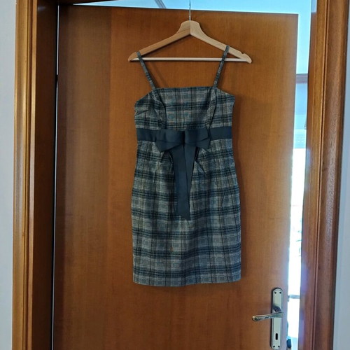 Lynne women's dress plaid S like new, gray and brown