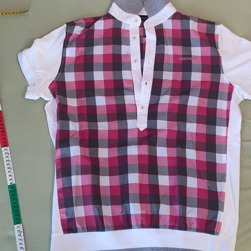 Dsquared2 hybrid shirt Large like new, pink checkered design