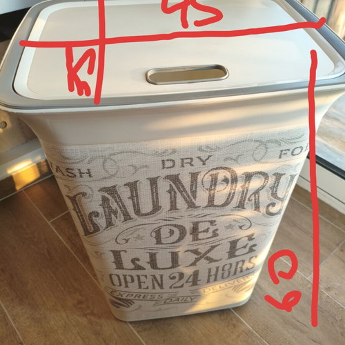 Laundry basket Kis Chic 60L like new with vintage decoration