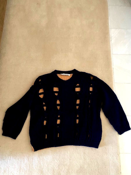 Sizar Plekto Poulover Me Animal Print Gynaikeia Royxa Poulover Plekta Sizar Knitted Sweater With Animal Print