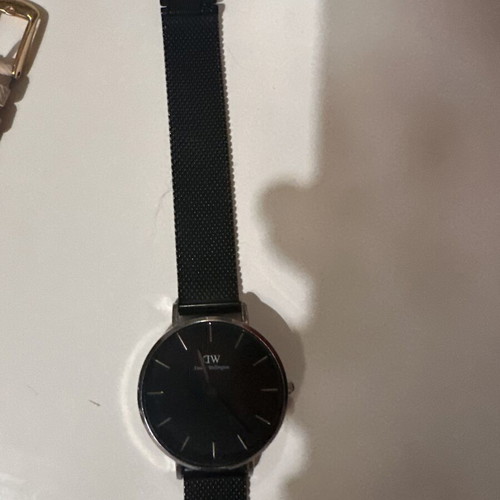 Daniel Wellington Petite Ashfield women's watch 32mm battery with black metal bracelet