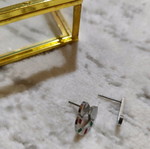 Christmas earrings like new, metal multicolor and silver