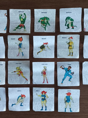 Thundercats paper cards used, pack of 30 pieces