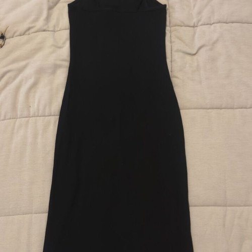 Bershka dress used black midi slim with side slit size M