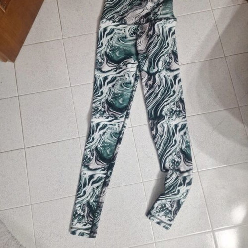 4u leggings push up new, black and green, size S
