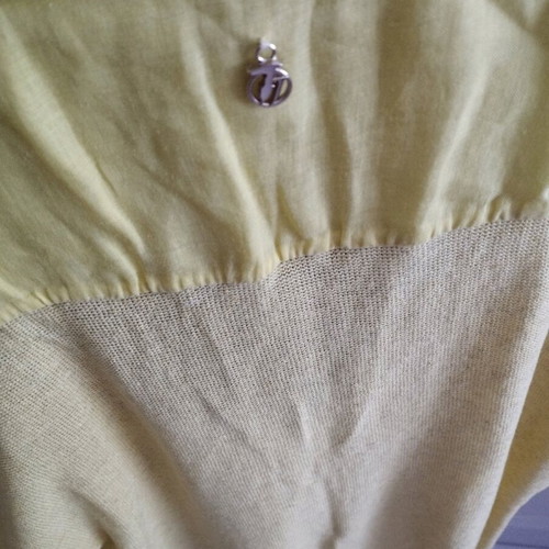 Trussardi women's blouse with short sleeves, like new, yellow, linen cotton