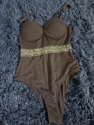 Brown swimsuit bodysuit with design small like new