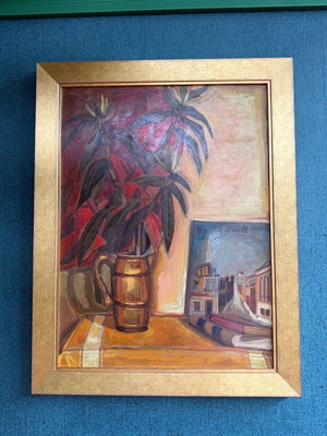 Έργο τέχνης Γ. Πατριαρχέας Βάζο με λουλούδια σαν καινούργιο σε κορνίζα