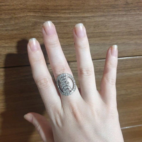 Silver ring with rhinestones like new